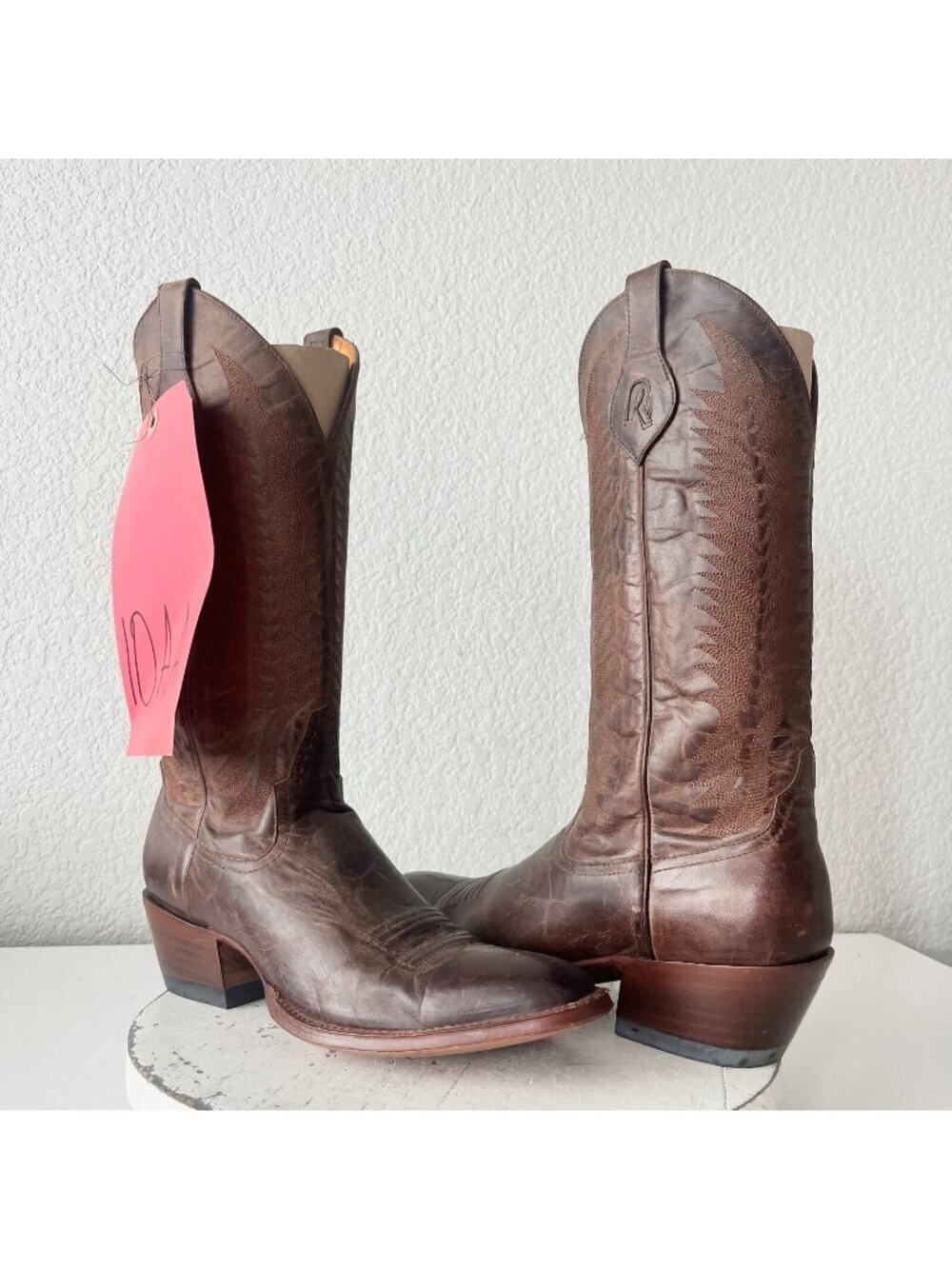 Rod Patrick Mens Cowboy Boots Brown Leather Western French Toe Size 10AA